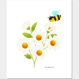 Daisies and Bee Posters and Art